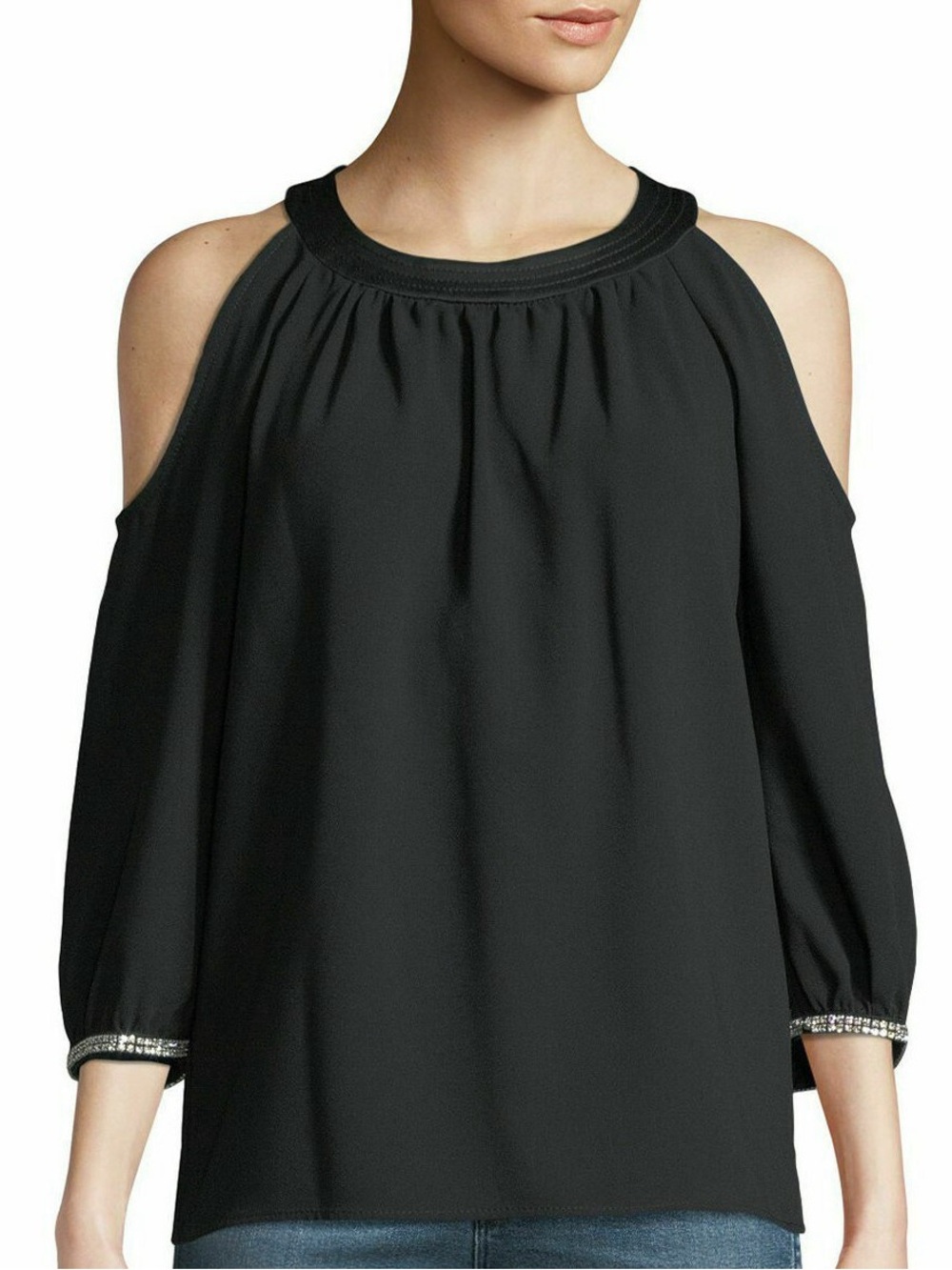 Women’s Black Sicily Cold Shoulder Blouse